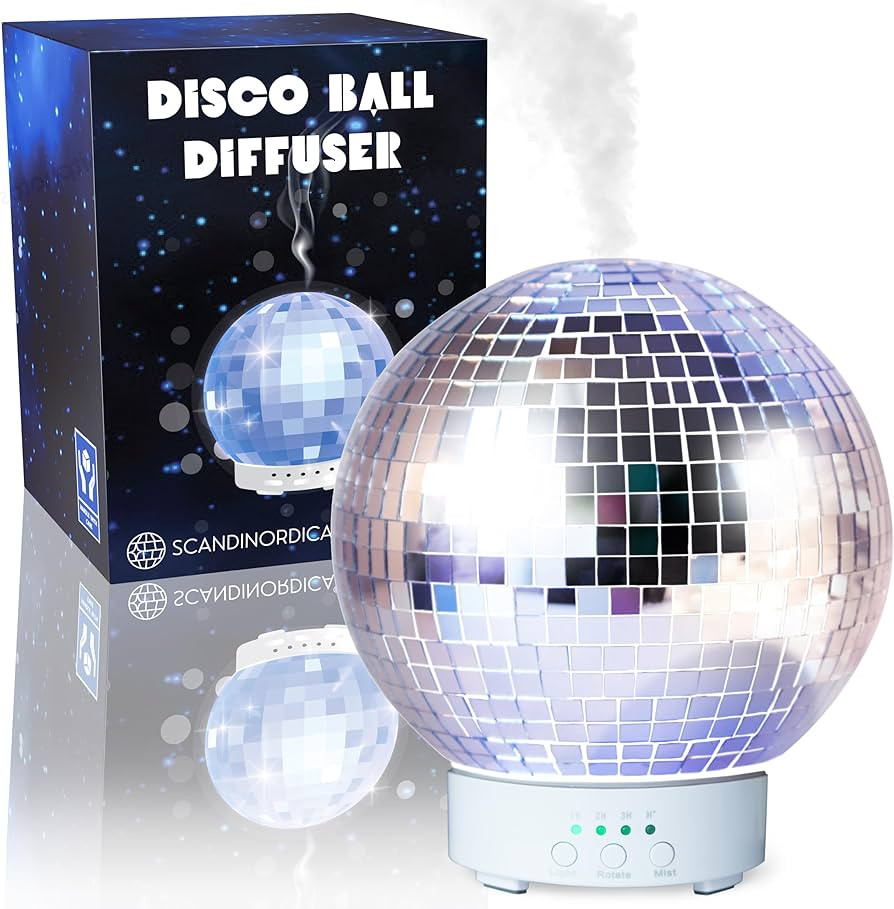 SCANDINORDICA Disco Ball Diffuser Rotating - 300ML Essential Oil Diffuser with Whisper Quiet Oper... | Amazon (US)