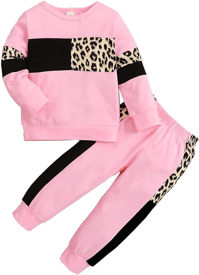 Tikoubabe Toddler Girl Clothes Baby Sweatshirt Leopard Fall Winter Outfits Long Sleeve Tops Pants... | Amazon (US)