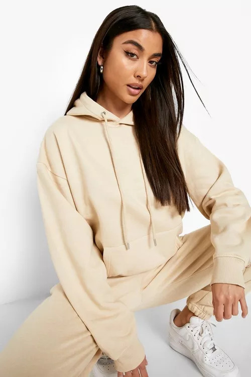Beige Recycled Hoodie | Boohoo.com (UK & IE)