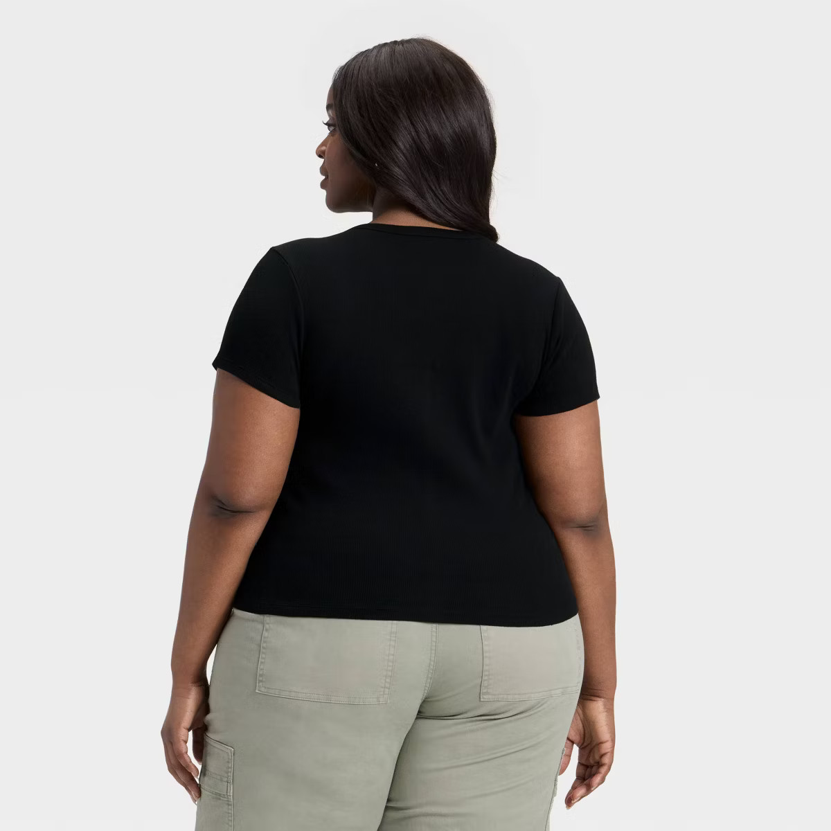 Women's Short Sleeve V-Neck Button-Down Shirt - Universal Thread™ Black M | Target