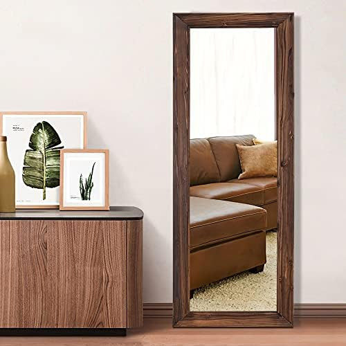 NeuType Full Length Mirror 65"x22" Floor Mirror with Standing Holder Solid Wood Frame Large Wall Mou | Amazon (US)