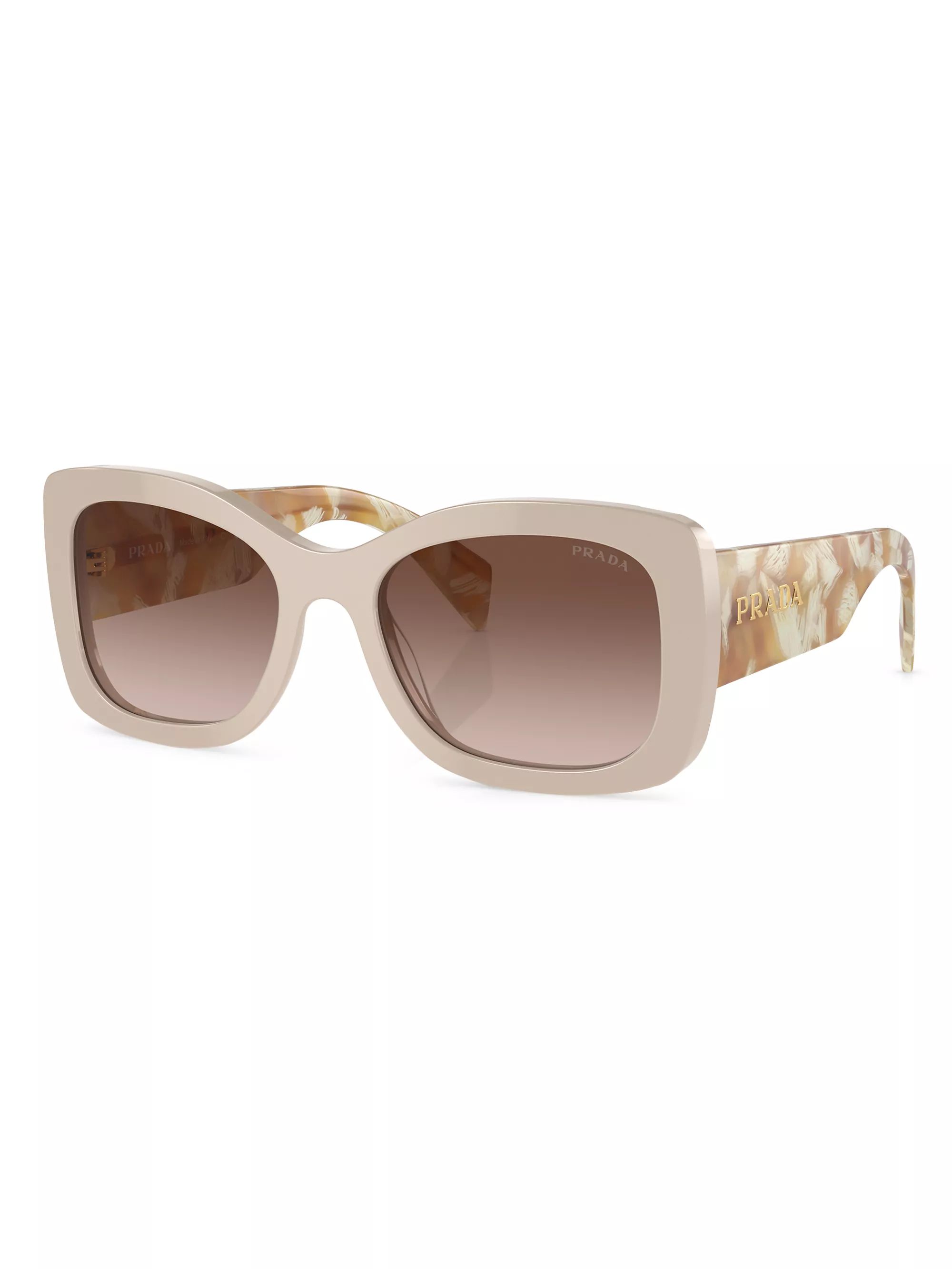 Shop Prada PR A08S 56MM Rectangular Sunglasses | Saks Fifth Avenue | Saks Fifth Avenue