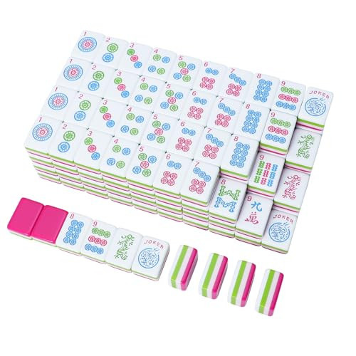 TIASUSAN Engraved American Mahjong Tile Set(4 Layer), 166 Acrylic Mahjong Tiles with A Carrying Bag and Accessories | Amazon (US)