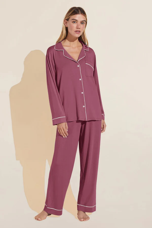 Gisele TENCEL™ Modal Long PJ Set - Raspberry/Ivory | Eberjey