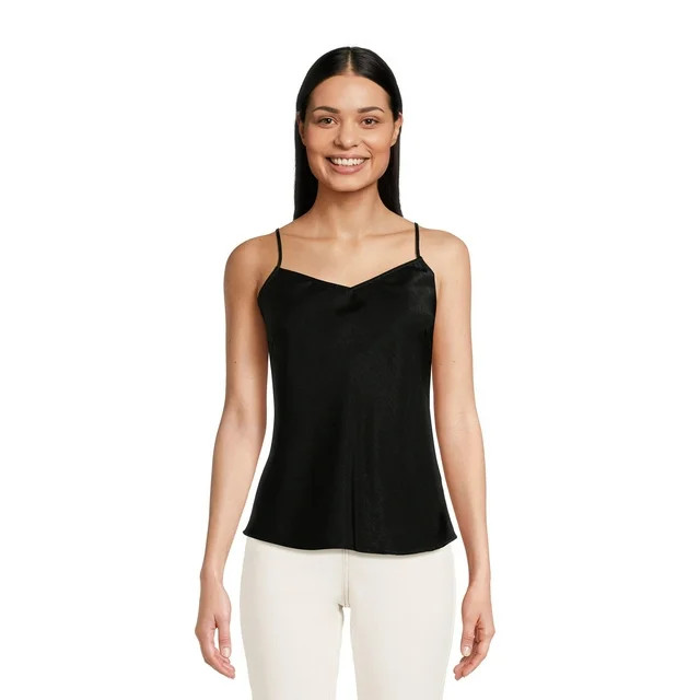 Time and Tru Women's Satin Cami with Adjustable Straps, Sizes XS-XXXL | Walmart (US)