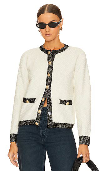 Contrast Knit Cardigan in Black Combo | Revolve Clothing (Global)