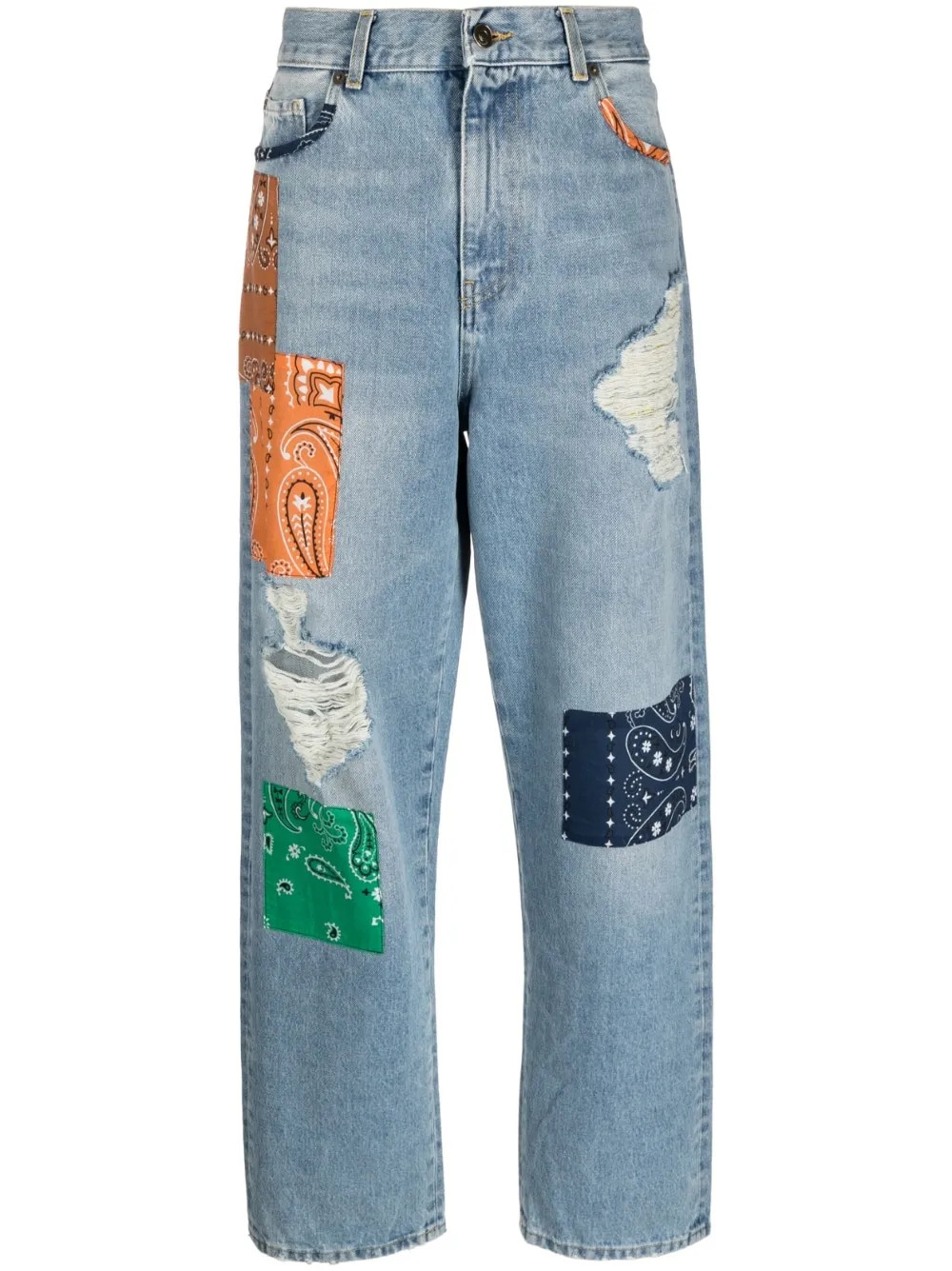 Alanui California patchwork-detailing Jeans - Farfetch | Farfetch Global