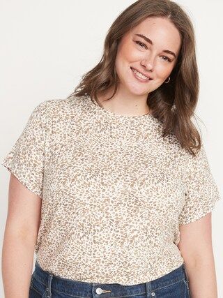 Luxe Printed Crew-Neck T-Shirt for Women | Old Navy (US)