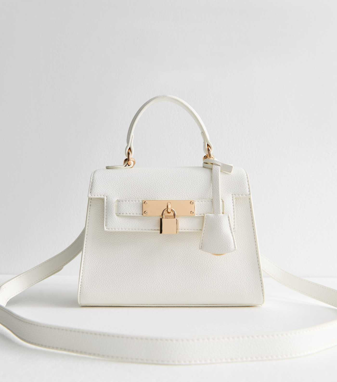 Cream Faux Leather Top Handle Crossbody Bag | New Look | New Look (UK)