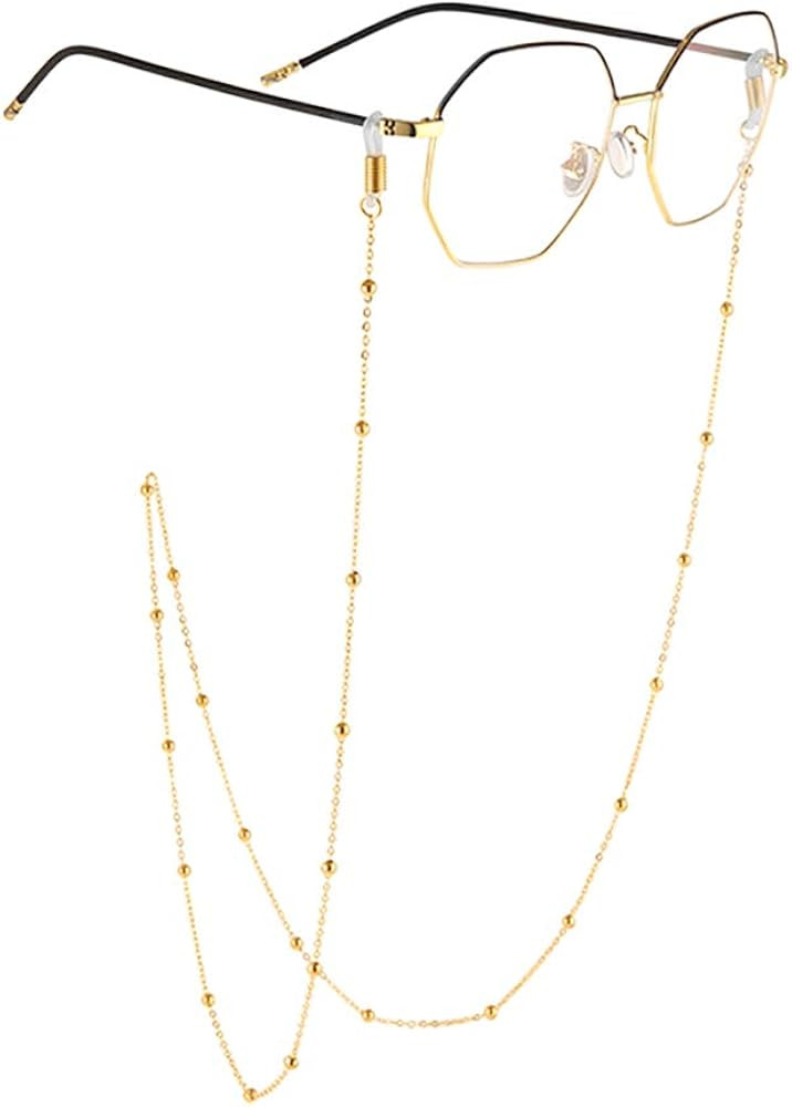 AllenCOCO 18K Gold Plated Eyeglass Chain Sunglasses Eyewear Strap Holder Reading Glasses Retainer fo | Amazon (US)