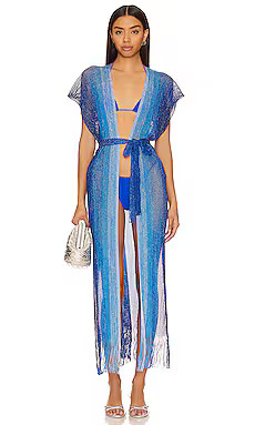 Luli Fama Ocean Queen Long Caftan in Blue from Revolve.com | Revolve Clothing (Global)