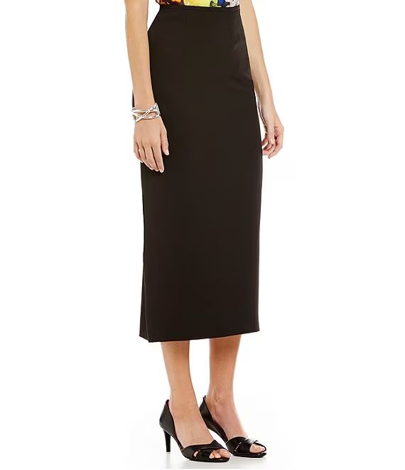 KasperStretch Crepe Column Midi Skirt | Dillards