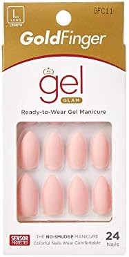Kiss Gold Finger Gel Glam 24 Nails GFC11 Pink | Amazon (US)