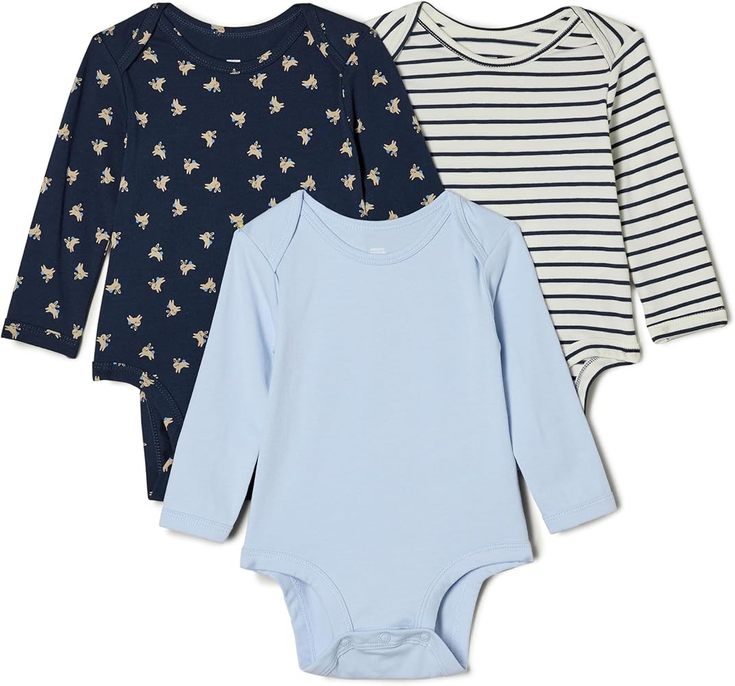 Amazon Essentials x Sofia Grainge Unisex Babies' Long Sleeve Crew Neck Bodysuit, Pack of 3 | Amazon (US)