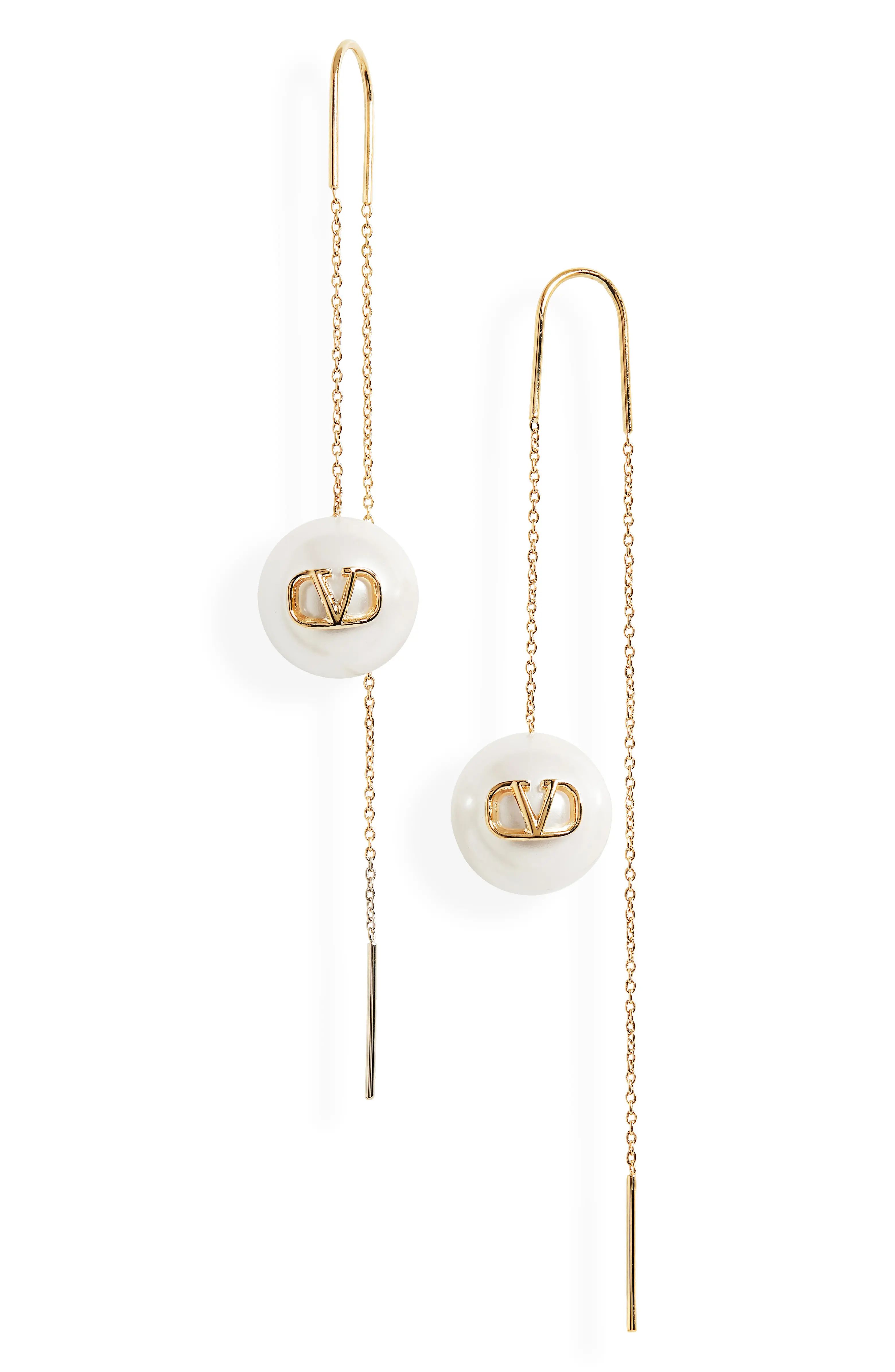 VLOGO Imitation Pearl Linear Earrings | Nordstrom