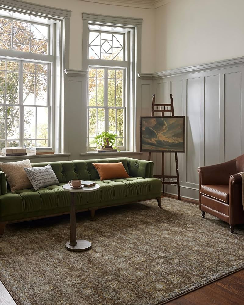 Loloi Magnolia Home by Joanna Gaines Mona Collection MOA-03 BARK/Natural 5' x 7'-8" Area Rug | Amazon (US)