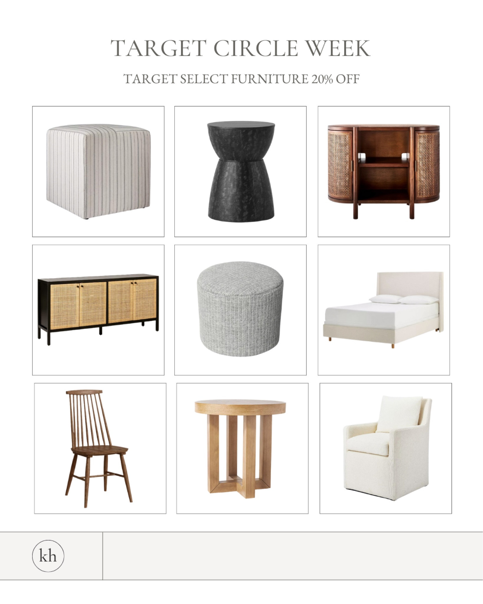 Target Circle week! If you’re looking for any new home accent pieces, select Threshold furniture pieces are 20% off this week in honor of Circle Week! 🎯 I absolutely love our Lynwood Cube ottomans, and this cane and wood console is identical to our media console we love! 

#LTKsalealert #LTKstyletip #LTKhome
