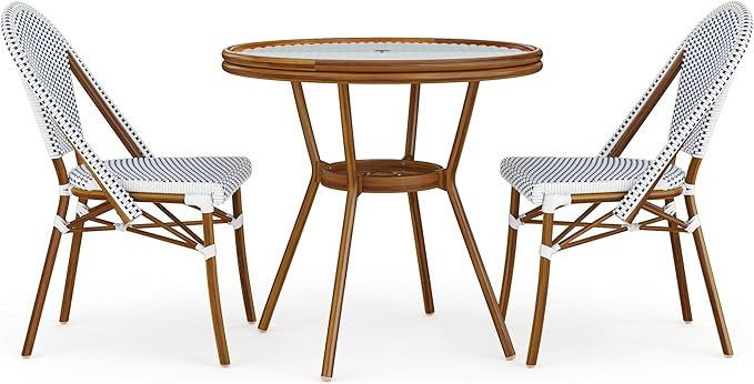 Martha Stewart Lily Pond 31” Round Indoor-Outdoor Bistro Dining Table with Aluminum Frame in Na... | Amazon (US)