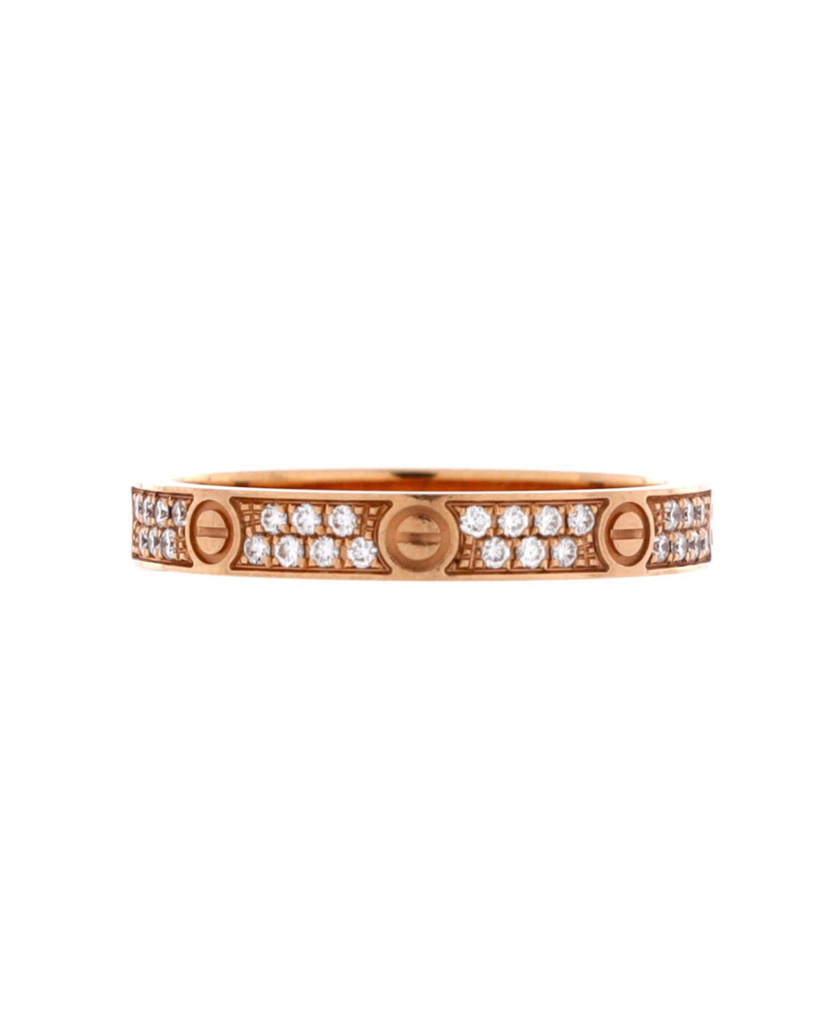 Pre-Owned Cartier Love Wedding Band Pave Diamonds Ring - 18k rose gold | Macy's