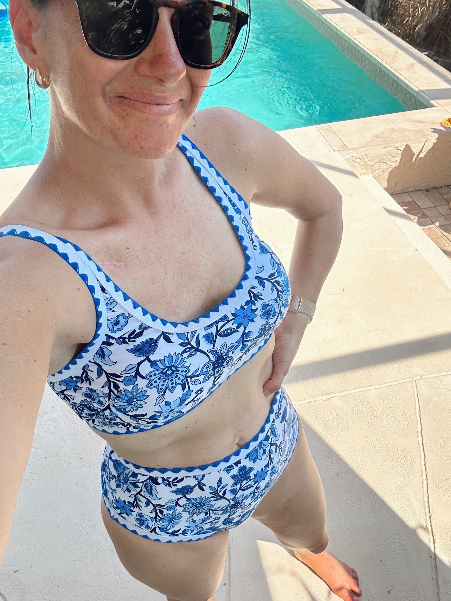 Amazon swimsuit! 

This high waisted bikini is perfect for the pool or beach.  Runs true to size to a tad small - I’m in the small.



#LTKTravel #LTKSeasonal #LTKOver40