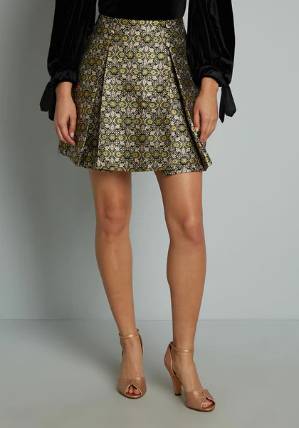 Good As Gold Pleated Skirt | ModCloth