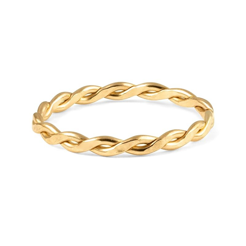 Dainty14k Gold Filled Rings For Women & Girls Braided Thin Stacking Ring | Non-Tarnish Simple & M... | Amazon (US)
