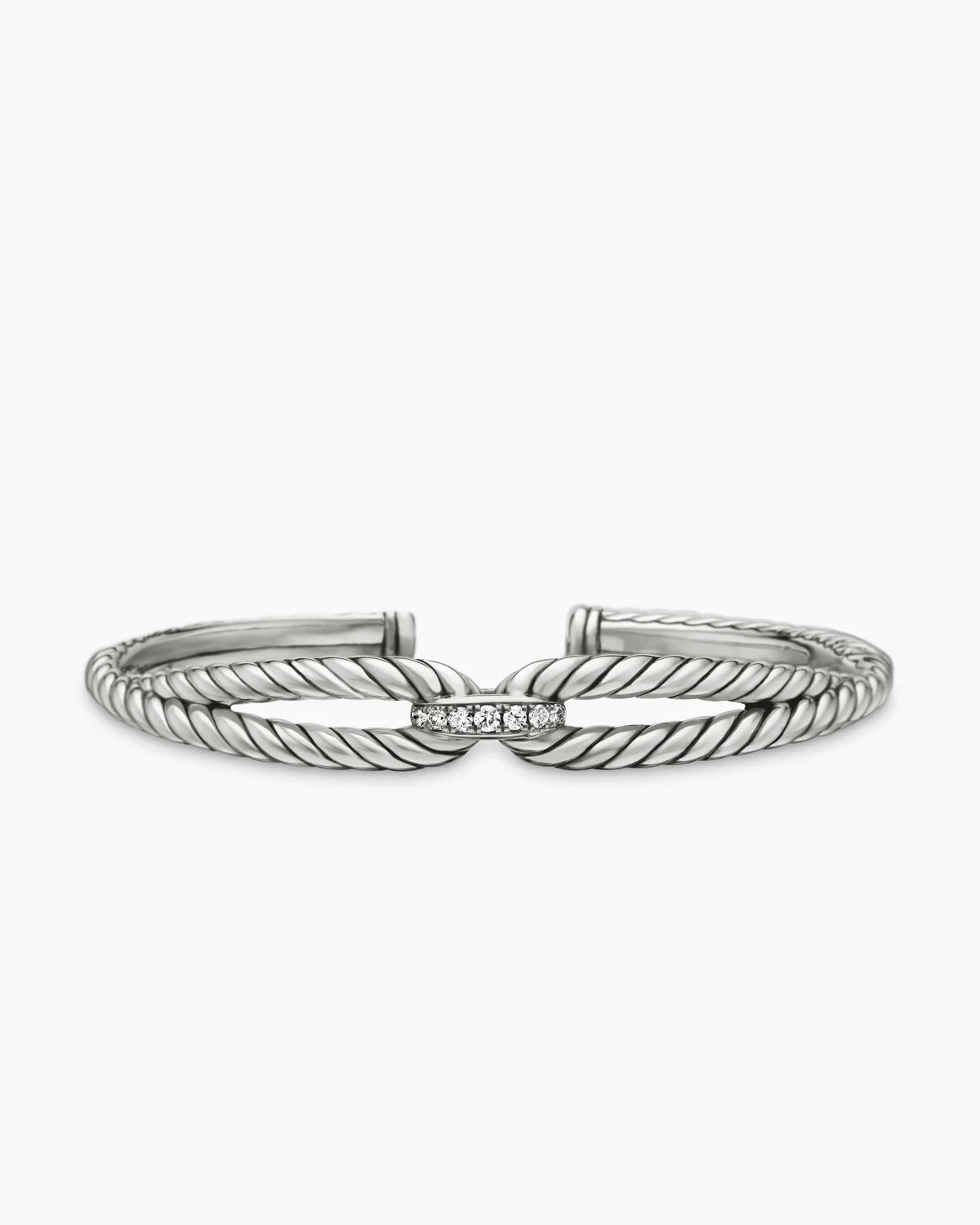 David Yurman | Cable Loop Bracelet in Sterling Silver with Diamonds, 9mm | David Yurman