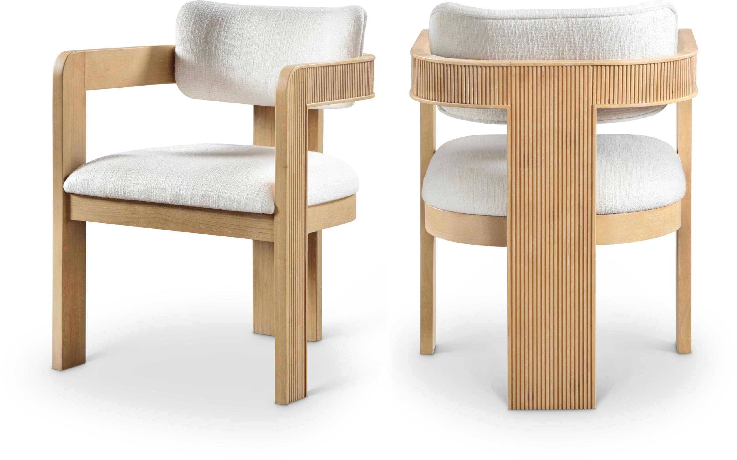 Meridian Furniture 11091Cream-C Sacha Collection Art Deco Dining Chair, Rich Cream Linen Textured... | Amazon (US)