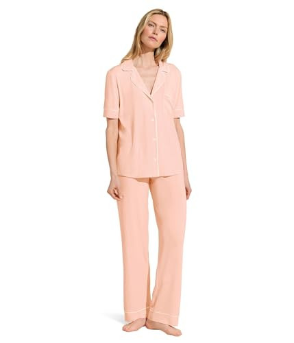Eberjey Gisele Short Sleeve Pant Pj Set Petal Pink XS | Amazon (US)
