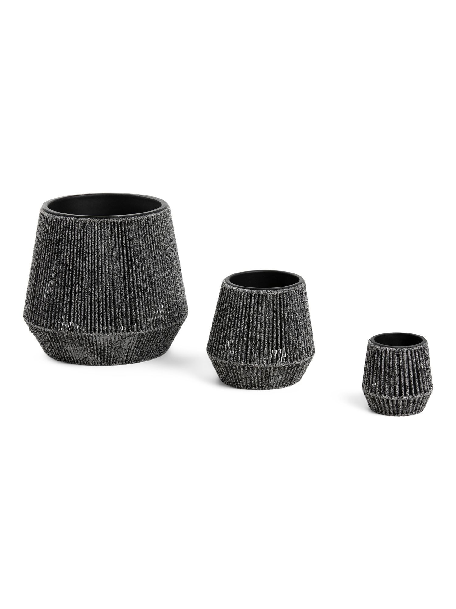 Set Of 3 Outdoor Rope Planters | TJ Maxx