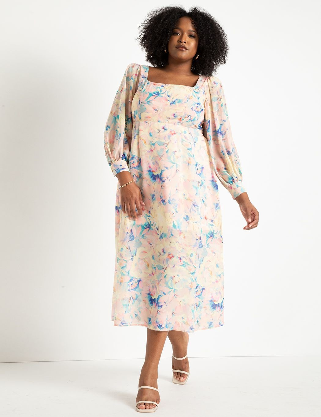 Sheer Maxi With Fitted Bodice | Women's Plus Size Dresses | ELOQUII | Eloquii