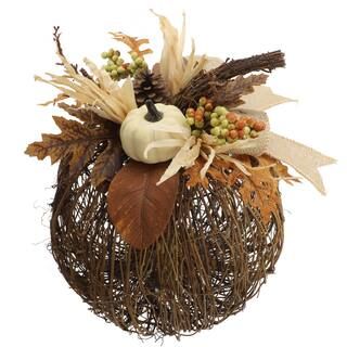 12" White Twig Pumpkin with LED Lights by Ashland® | Michaels Stores