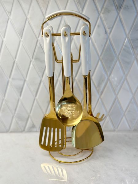 Pretty utensil set, white and gold utensils, Amazon finds Amazon home 

#LTKhome #LTKunder50 #LTKsalealert