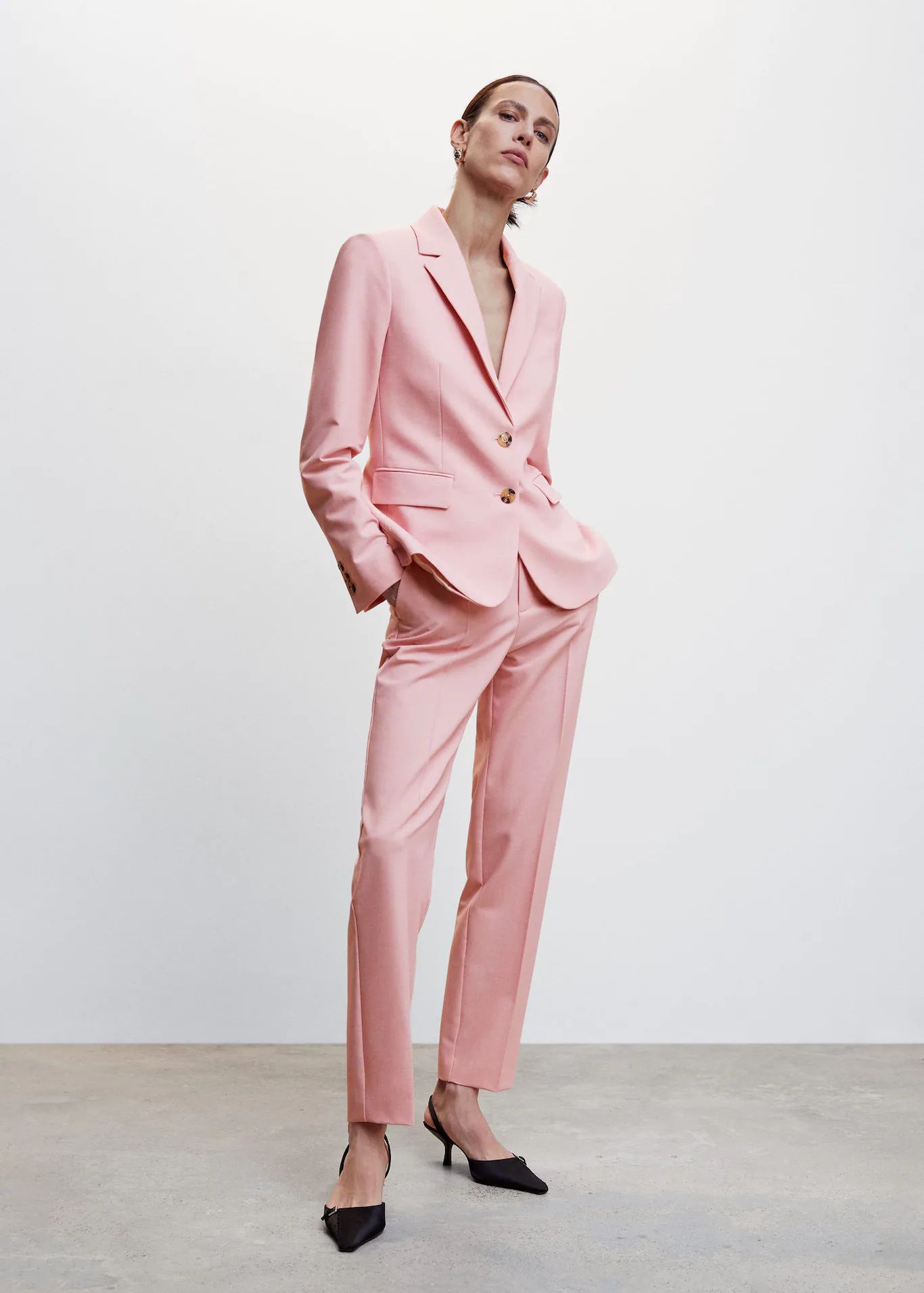 Peak lapel suit blazer -  Women | Mango USA | MANGO (US)