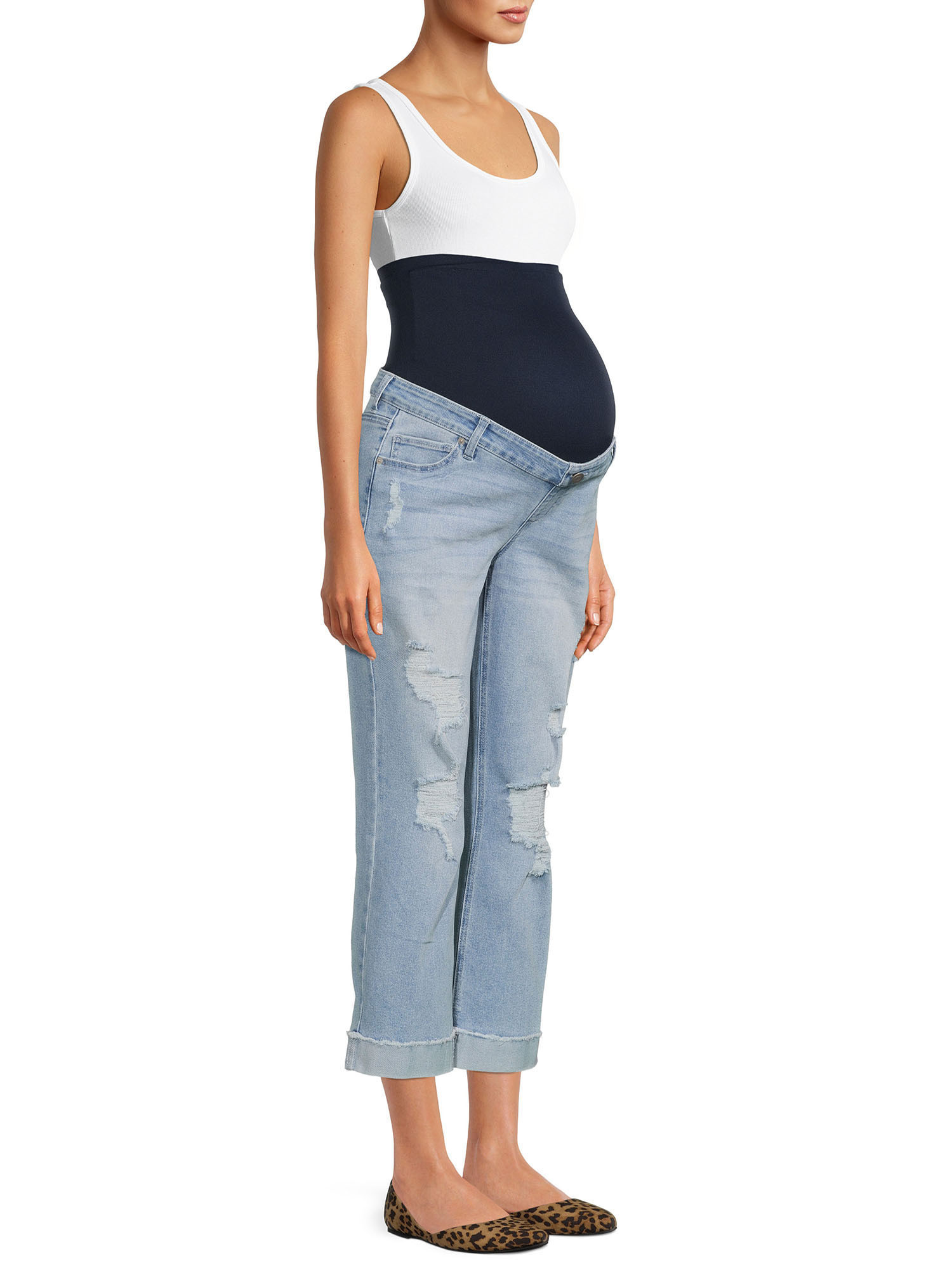 Time and Tru Women's Maternity Boyfriend Jeans | Walmart (US)