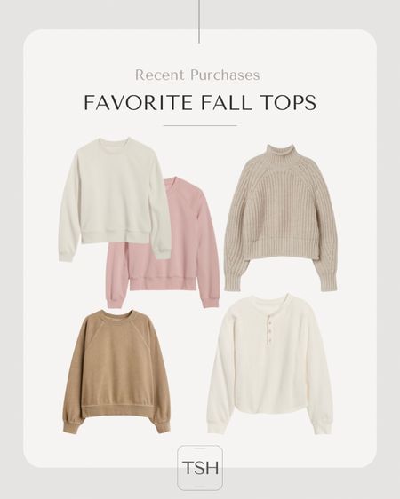 My favorite recent top purchases for fall!  
Fall outfits
Sweaters
Vintage sweatshirt 
Old Navy
H&M

#LTKunder100 #LTKhome #LTKSeasonal