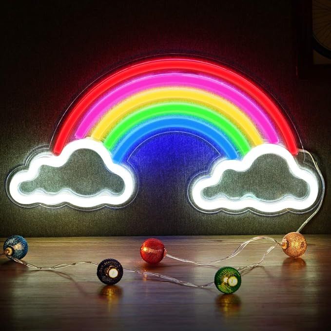Neon Rainbow Light, Festival LED Wall Decor Light Art Neon Light Sign for Home Decoration,Bedroom... | Amazon (US)