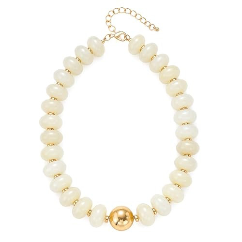 GLUBU Chunky Beaded Necklace for Women Unique ResinBeads Choker Necklaces Boho Statement Necklace Summer Vacation Jewelry | Amazon (US)