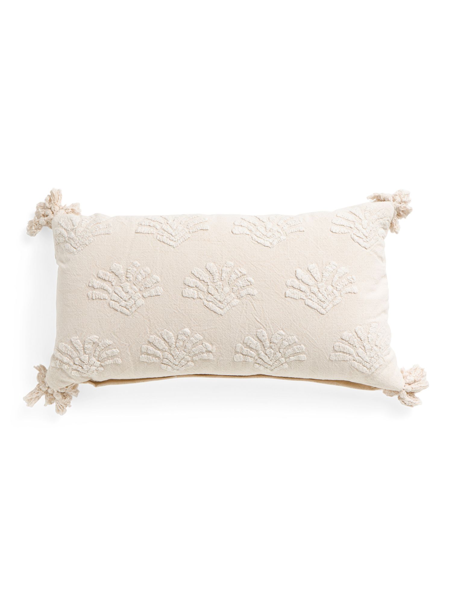 14x26 Stone Washed Embroidered Pillow With Tassels | TJ Maxx