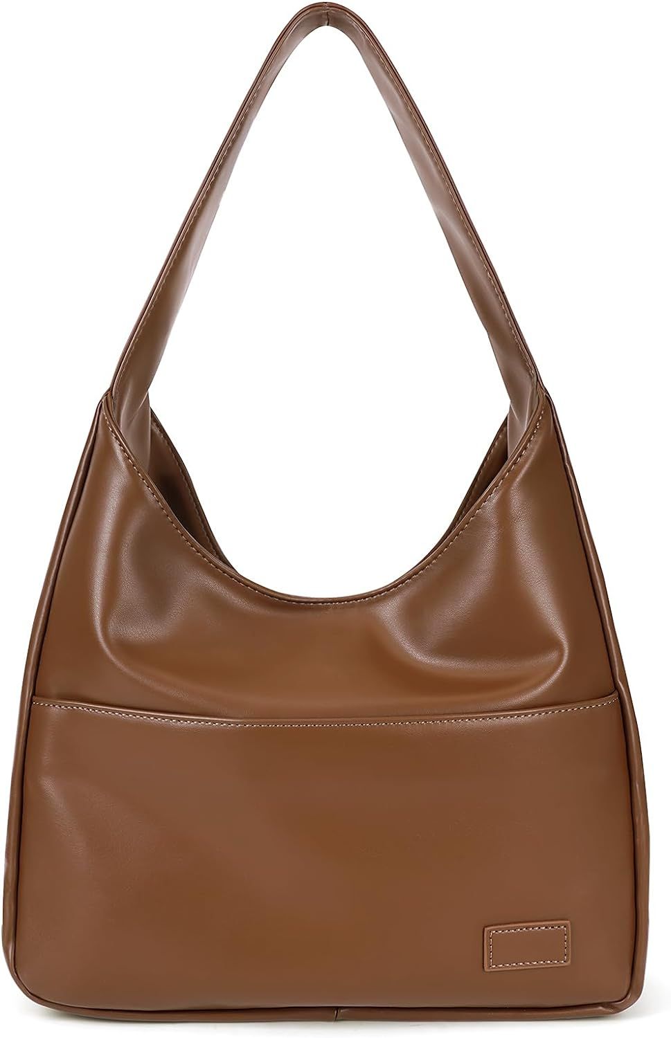Faux Leather Tote Bag Women Shoulder Bag College Tote Leather Hobo Handbag Work Tote Bag Purse | Amazon (US)