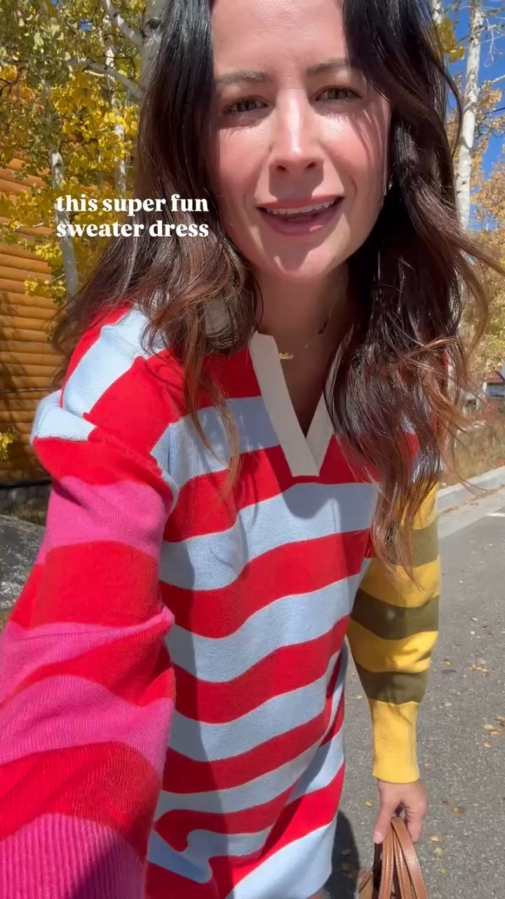 This is a great rugby dress and it looks cute with tall boots for fall!