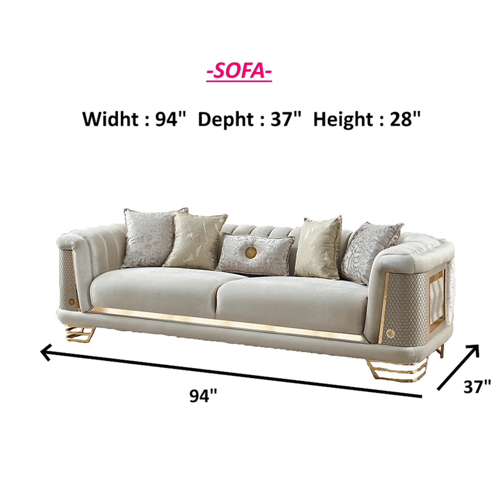 Luxury Tufted Velvet Sofa With Gold Accents – Modern Upholstered Couch In 4 Elegant Colors | Wayfair North America