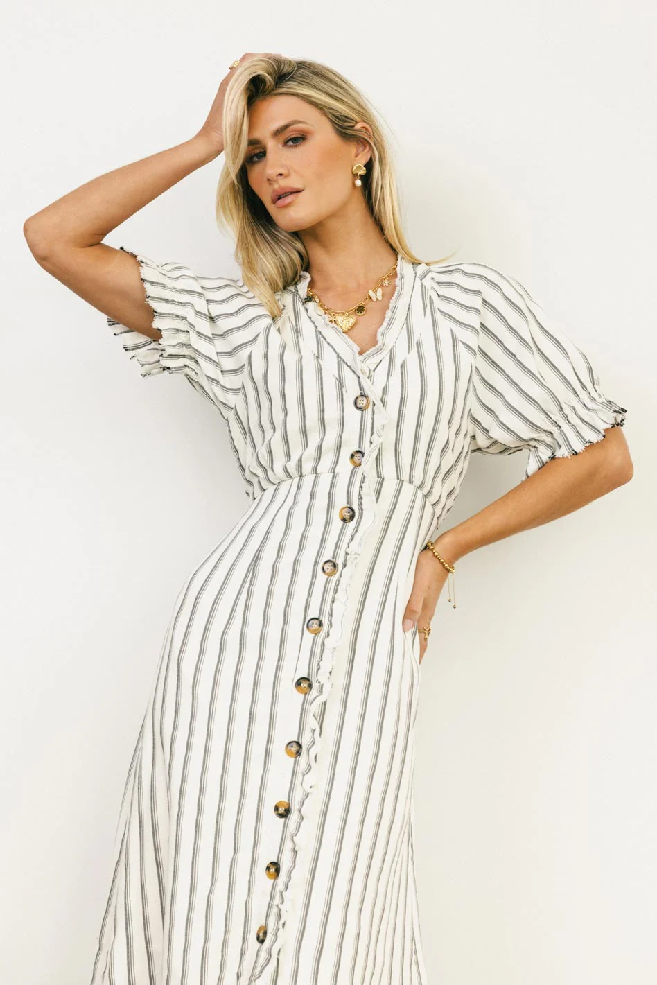 Bextor Striped Midi Dress | Böhme US