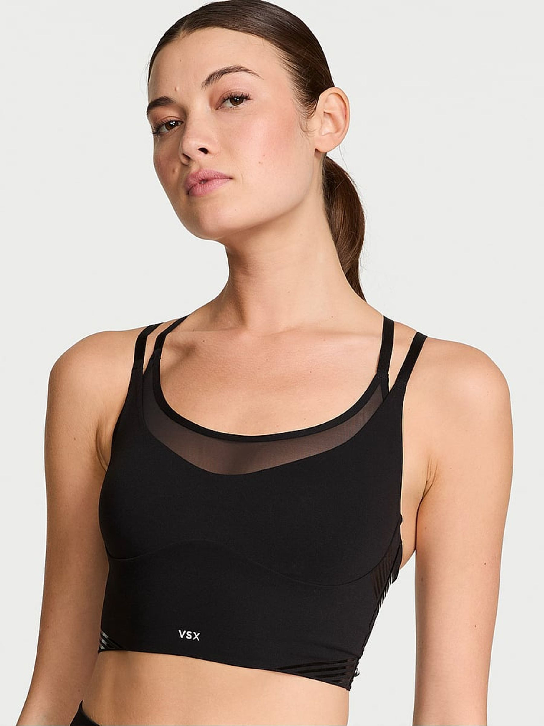 Black Longline Elevate™ Contour Low Support Sports Bra | Victoria's Secret UK | Victoria's Secret UK
