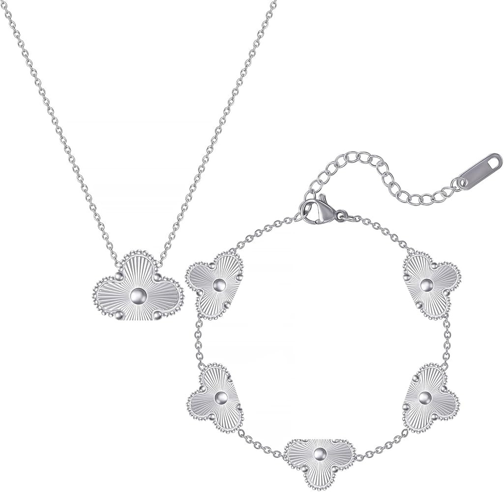 YADUDA Dainty Four Leaf Clover Choker Necklace Set Tiny Cute Pandent Clover Necklaces for Women 1... | Amazon (US)