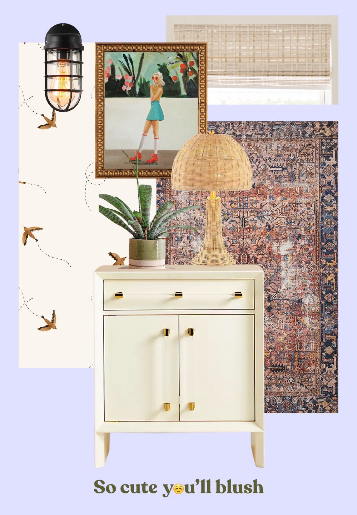 Mood board, living room, living room decor, living room corner, cabinets, wallpaper, rattan lamps, rugs, wall sconces, planters, plants, house plants, picture frames, art, home decor. #homedesign #rugs #cabinets #wallpaper #rattanlamps #plants #homeplants #houseplants

#LTKstyletip #LTKhome #LTKfamily