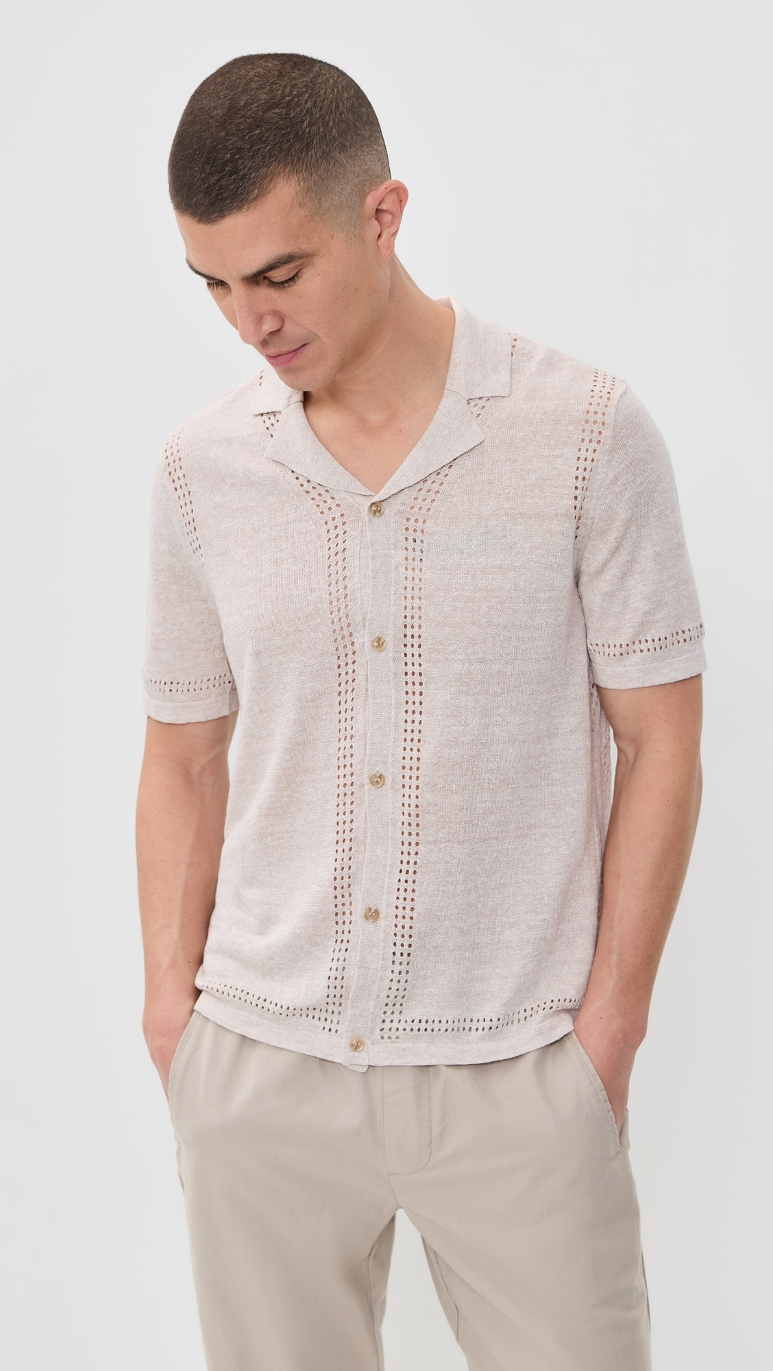 Linen Knit Camp Shirt | Shopbop