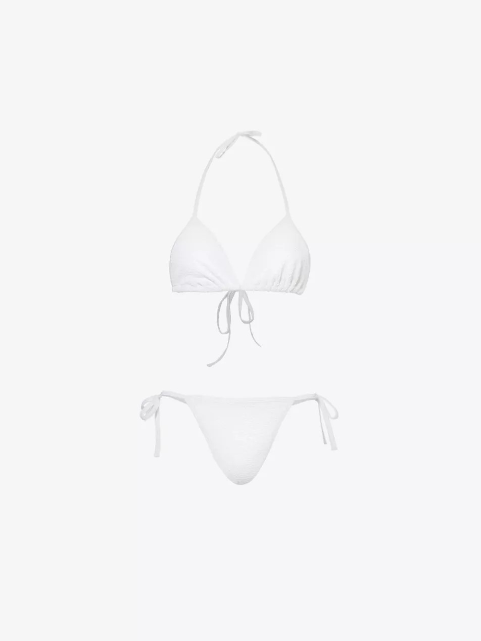 Gina crinkled-texture bikini set | Selfridges