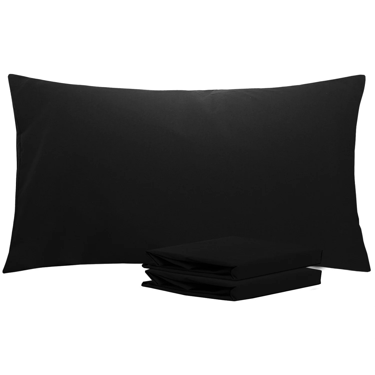 Ntbay Microfiber Pillowcase set - 2 Pack - Envelope Closure Pillow Cases - King - Black | Walmart (US)