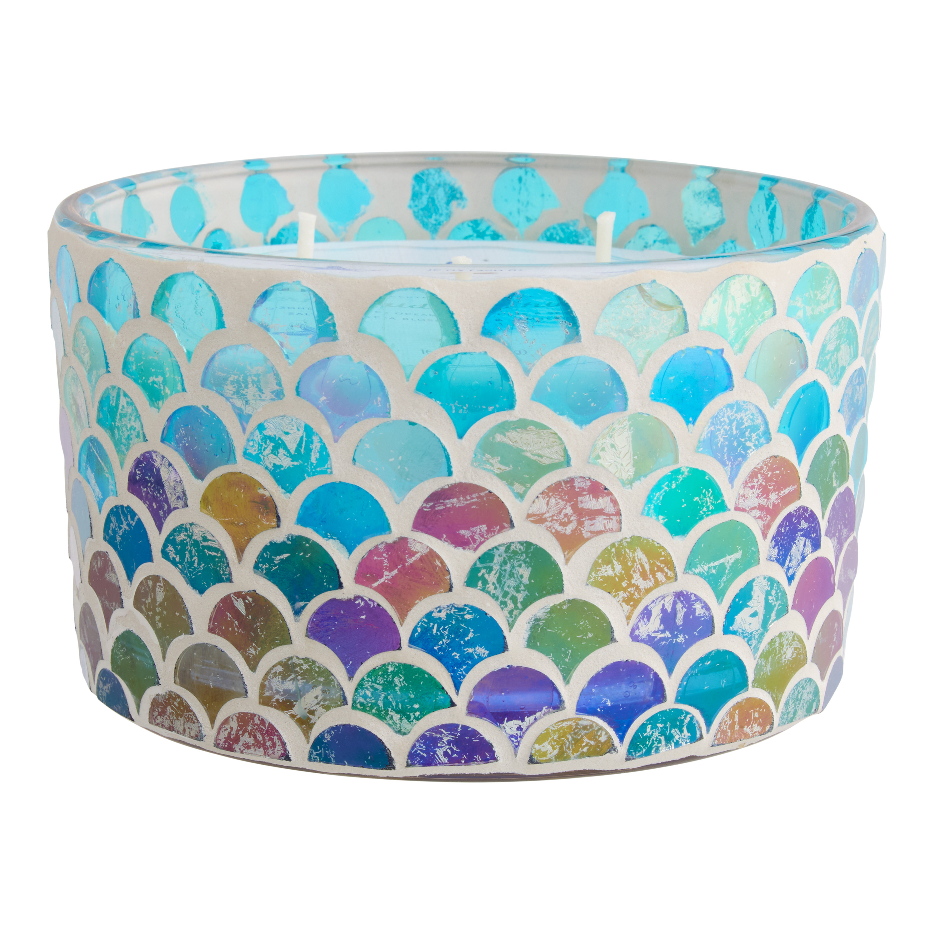 Blue Mosaic Mermaid Shimmer Scented Candle | World Market